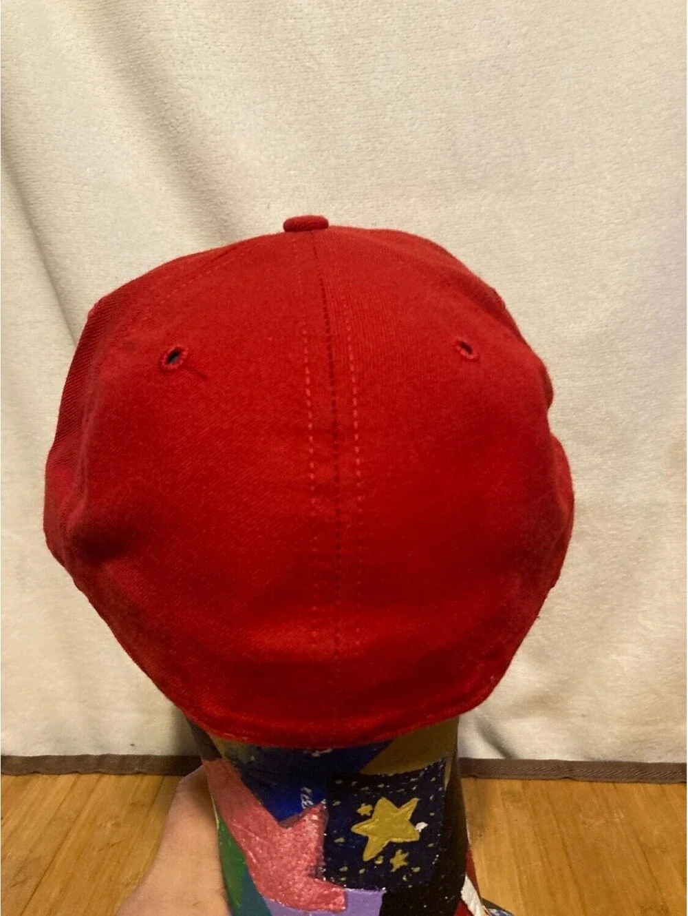 New Era Denny's Fitted Baseball Hat USA Pro Model Mens 7 3/8 Red 1980s-1990s
